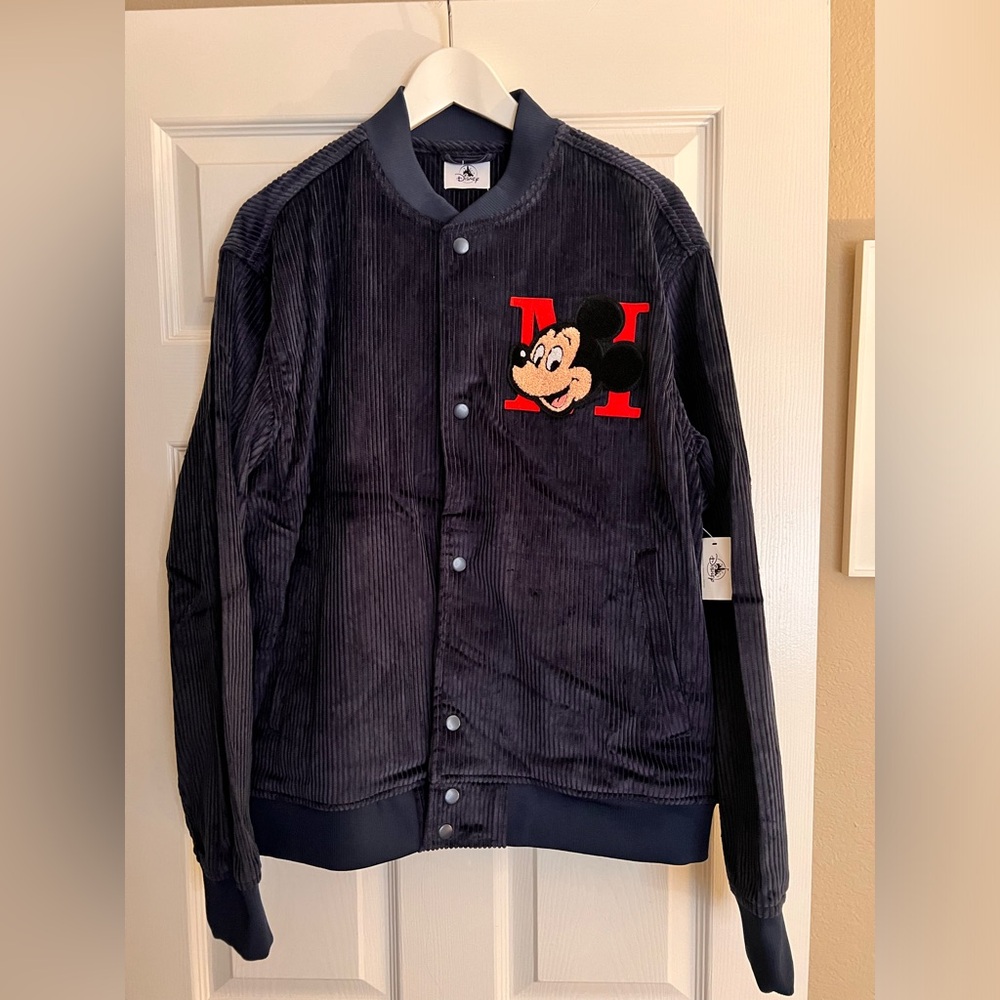 Disney Parks Mickey Mouse Corduroy Letterman Jacket